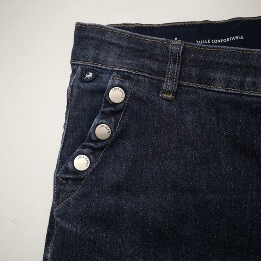 Lois Comfort Waist Ladies Size 32 Dark Wash Straight quotNew Gigiquot Blue Jeans - Picture 4 of 10